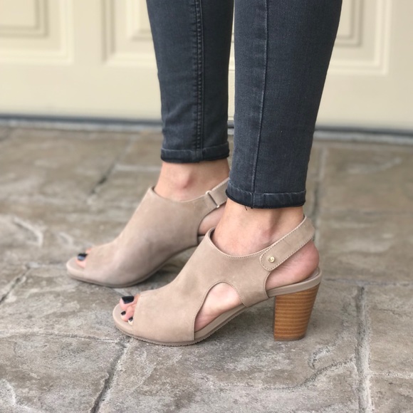 Taupe Cut Out Suede Sandal - Picture 4 of 6